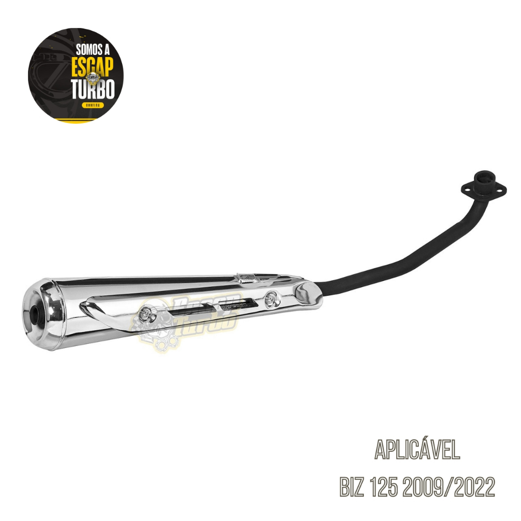 Escapamento Mini Turuna Biz 125 2009/2024 Cromado C/protetor
