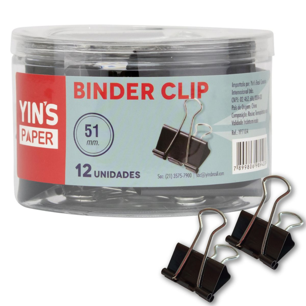 Prendedor De Papel Binder Clip 51 mm Caixa Com 12 Unidades em Oferta na Shopee