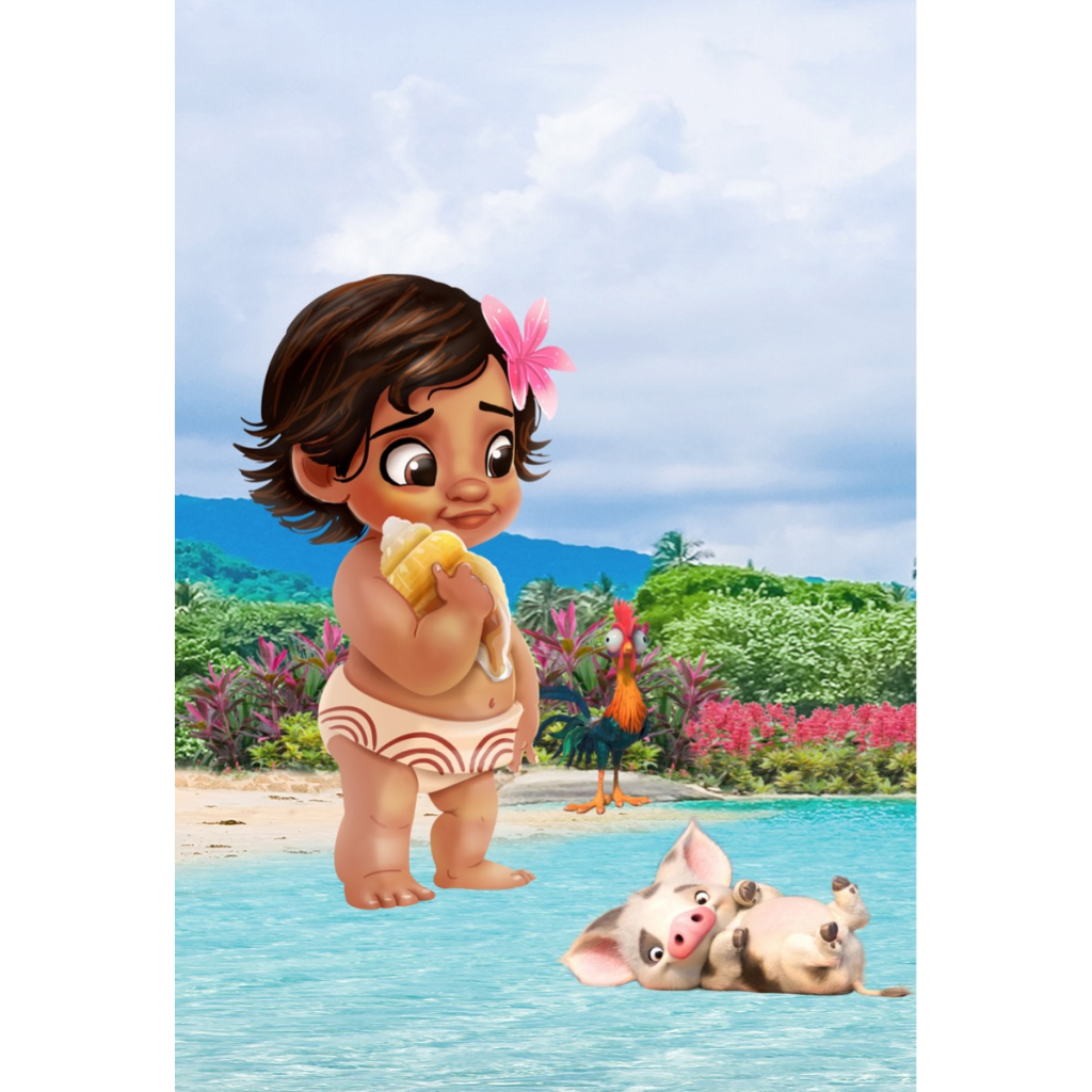 Painel Lateral Tecido Sublimado 2,20x1,50 Moana