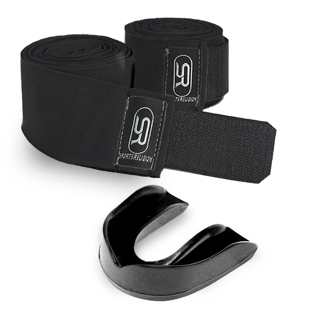 Protetor Bucal Simples + Bandagem Elástica 3 metros - Boxe Muay