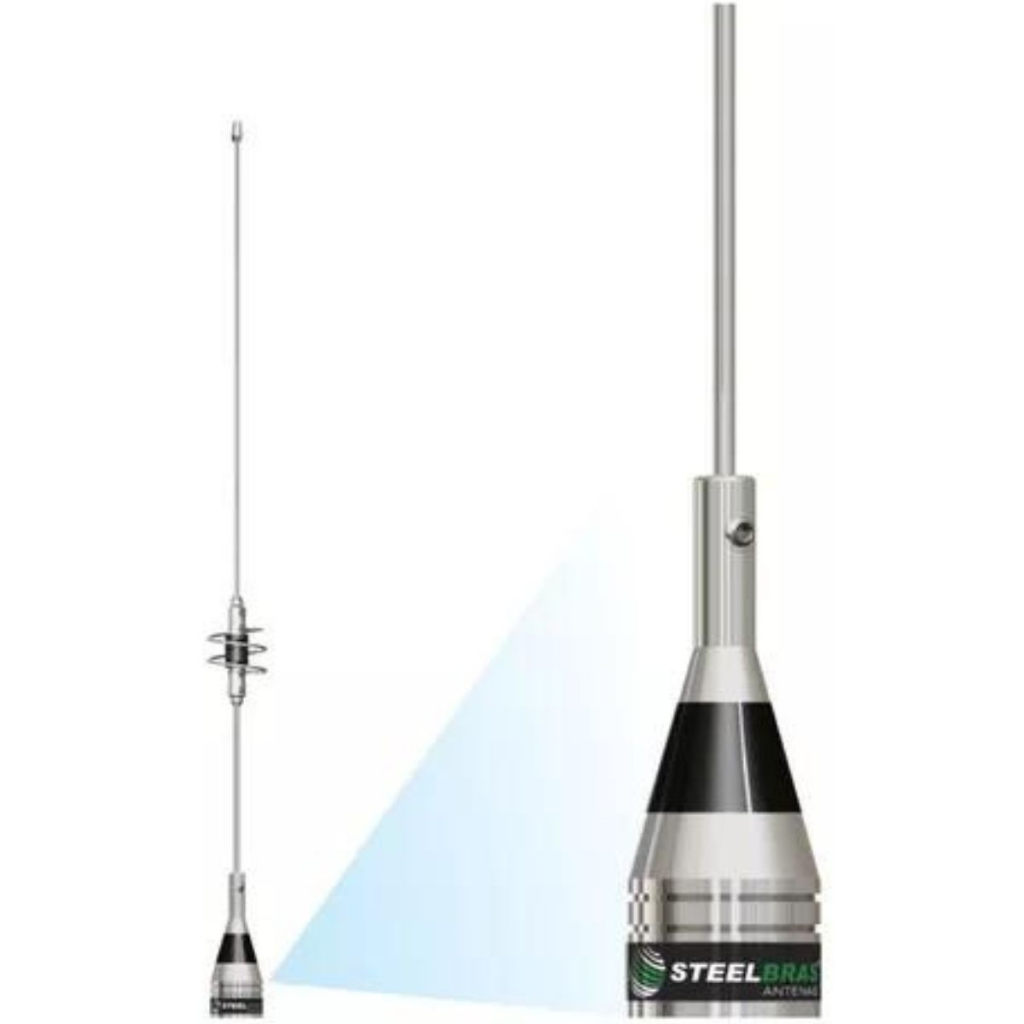 Antena Móvel Dual Band Vhf 1/4 Uhf 5/8 Onda Steebrás Ap0188