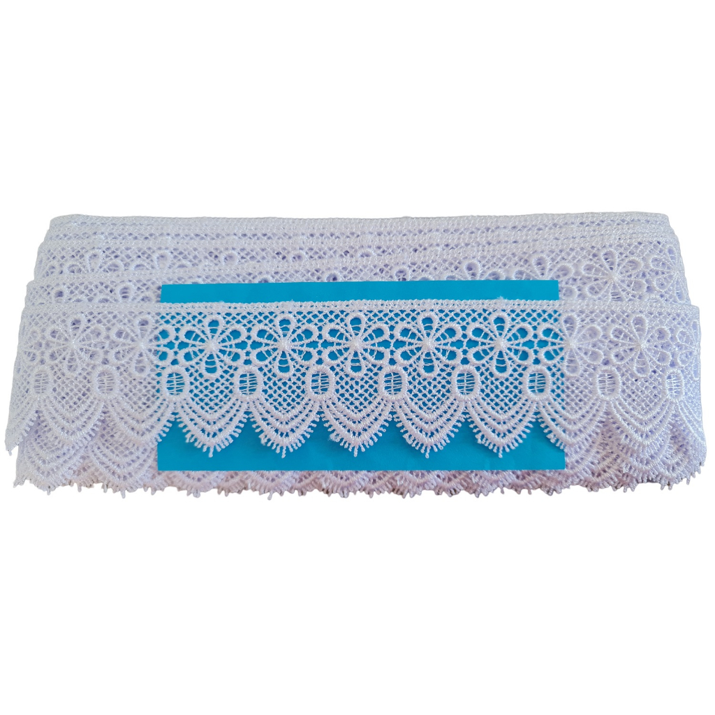 Renda Branca Gripir 5,5cm CHL133 em Oferta na Shopee