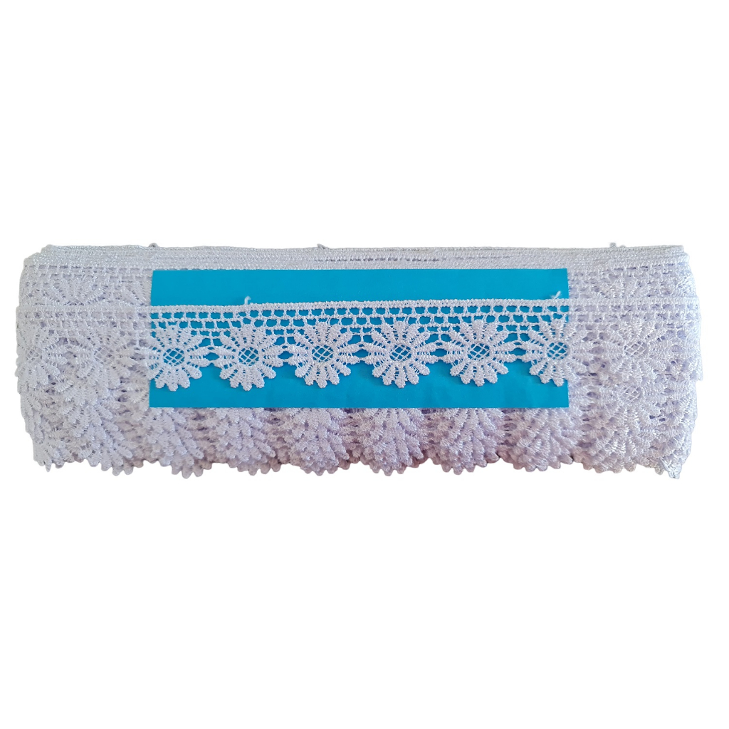 Renda Estreita Margarida Delicada Gripir Branco CHL149 em Oferta na Shopee