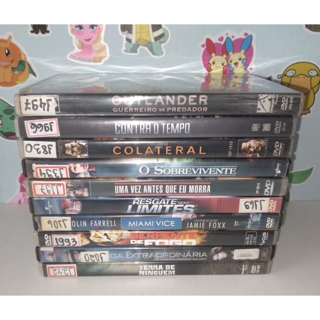 COLEÇÃO 10 FILMES DVD ORIGINAL DE LOCADORA OUTLANDER GUERREIRO VS PREDADOR CONTRA O TEM UMA VEZ ANTES QUE EU MORRA O SOBREVIVENTE RESGATE SEM LIMITES MIAMI VICE SERPENTE DE FOGO LIGA EXTRAORDINARIA TERRA DE NINGUEM