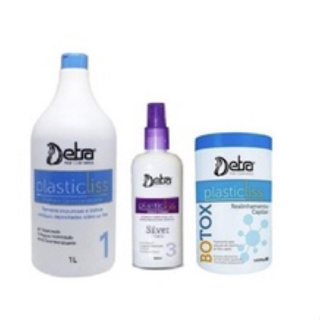 Detra Kit Redutor de Volume Plastic liss ( shampoo 1Lt + Spray Colageno 200ml + Botox 1kg ) .