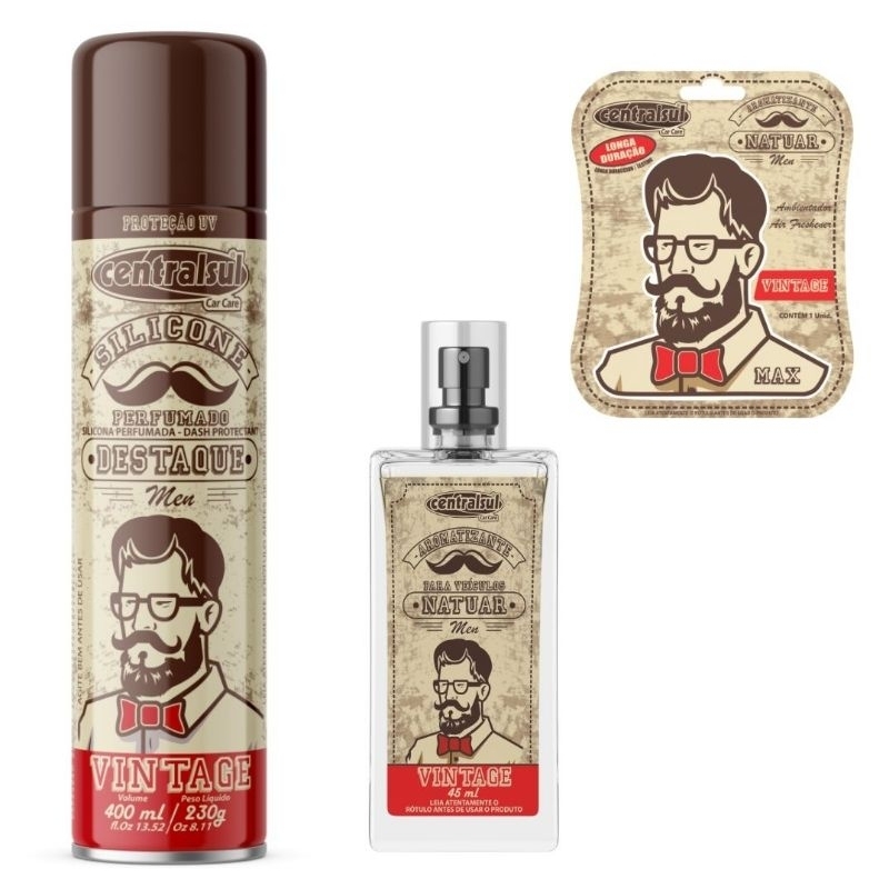 Kit Natuar Men Vintage Centalsul em Oferta na Shopee