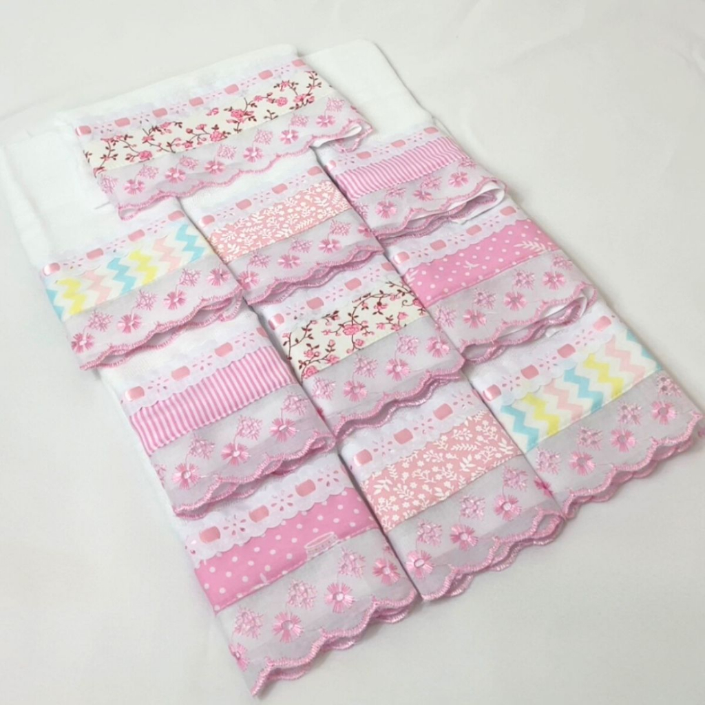 Babete Toalha Boca 5 Unidades Fraldinha Fralda Bebê Algodão Enxoval Menina Menino Rosa Azul Colorido