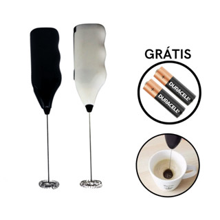 Mini mixer misturador de bebidas - inox - grátis pilhas - elétrico