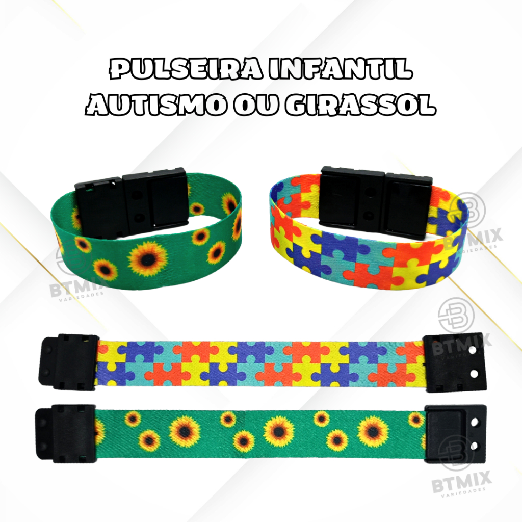 Pulseira Girassol ou Quebra Cabeça Identificação para Deficiências Ocultas e Autismo em Oferta na Shopee