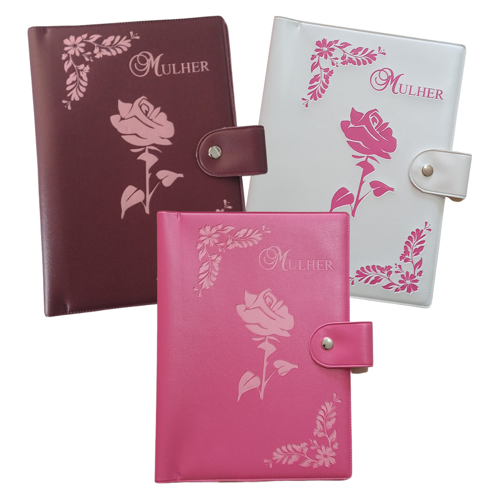 Capa para Bíblia com Botão Feminina - Mulher | Tamanho Médio - Nº 11 Capa para Bíblia com Botão Feminina - Mulher | Tamanho Médio - Nº 11