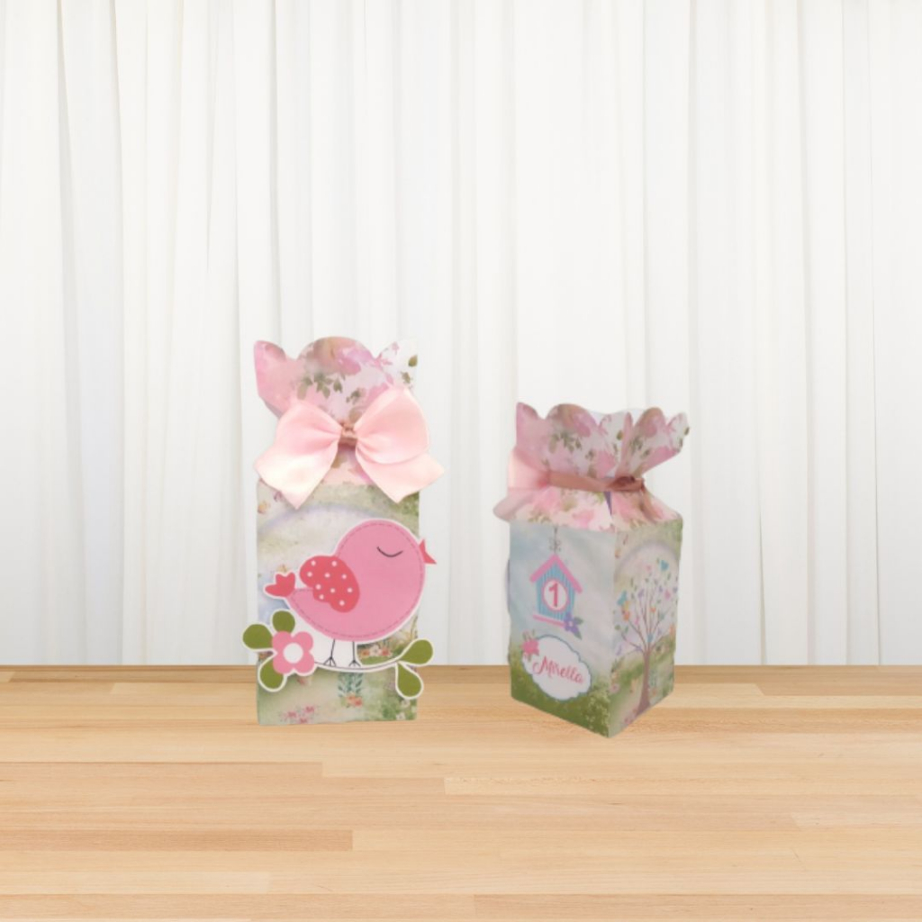 Lembrancinha Pegue e Monte - Caixa Meia Bala - Jardim Encantado - Papelaria Personalizada - Aniversário Jardim