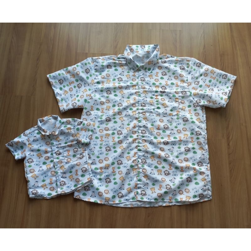 kit camisa tal pai tal filho safari aquarela bebê tema aniversário menino