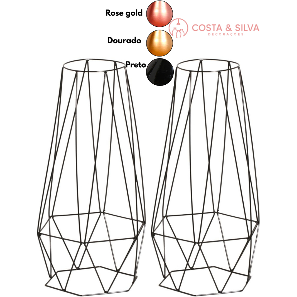 2 Suporte Para Vaso Tripé Plantas Chão Diamante 45cm Alto