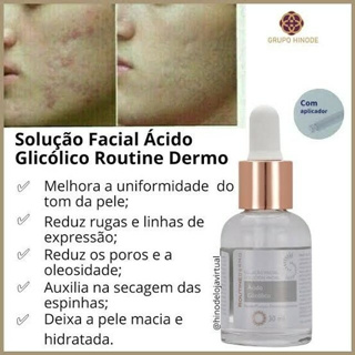 Ácido glicólico hinode routine serum elimina sardas acne, mançhas e linha de expressão