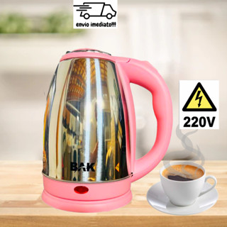 Chaleira Elétrica 220V Inox 1,8 Litros Rosa Jarra Elétrica