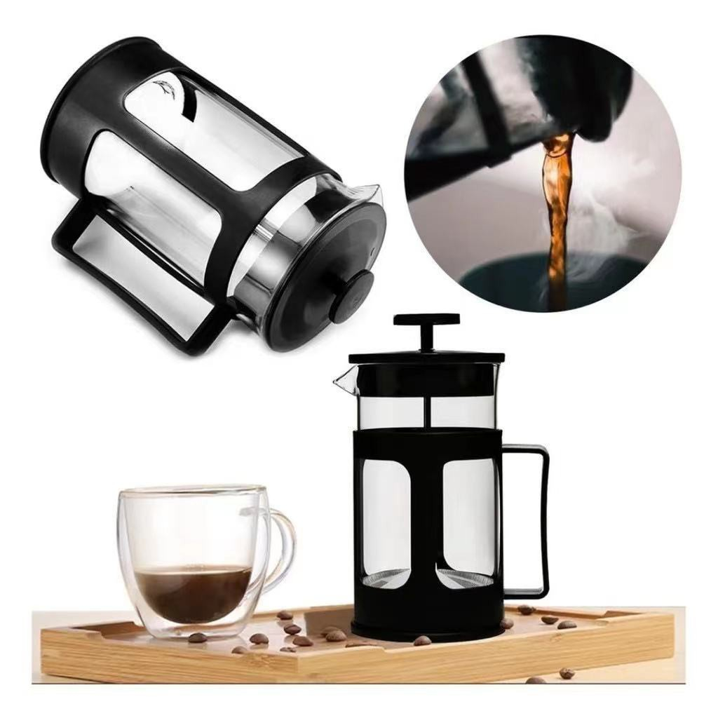 Prensa Francesa 600 ml Cafeteira Francesa Importada Cremeira Press French Café Chá Leite Em Vidro Preta ENVIO IMEDIATO OFERTA