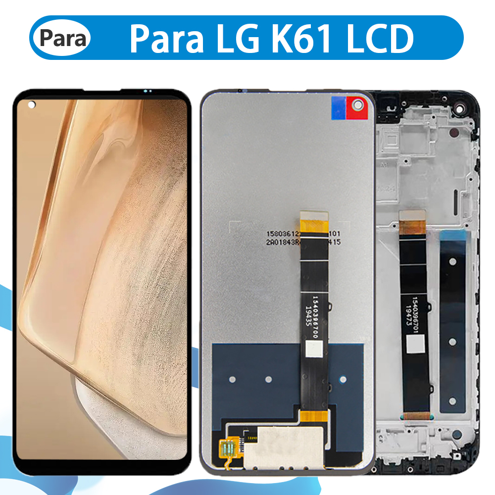 6.53" Tela Par Lg K61 Compativel LMQ630EAW Frontal Touch Display Com Aro Substituição