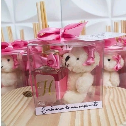 Lembrancinha Personalizada Aromatizador Difusor de Ambiente Aromatizante de Vidro 30ml maternidade batizado Ballon cake cha revelacao bebe balao menino ou menina personalizado  nascimento  gestante luxo