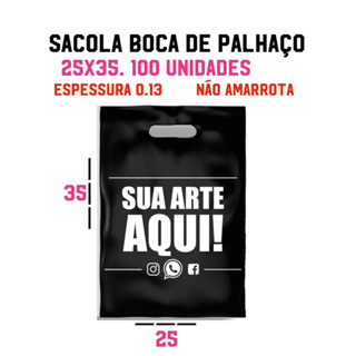 sacola 25x35,Personalizada com uma cor na logo em Oferta na Shopee