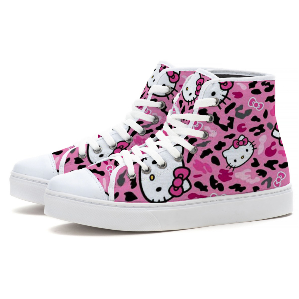 Tenis Cano Alto Feminino Desenho Hello Kitty Envio Top em Oferta na Shopee