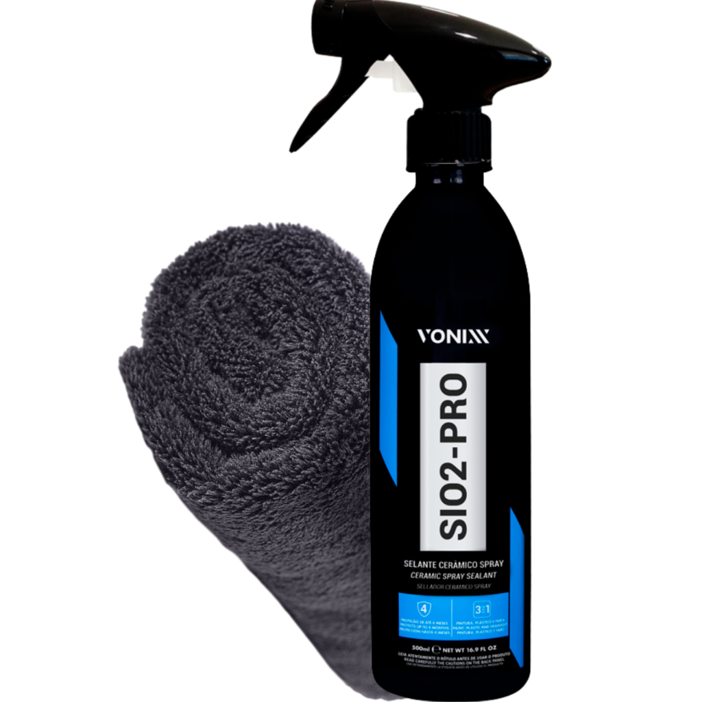 Kit Toalha de Microfibra Produto Para Carro Envelopado Fosco Pintura Selante SiO2 Pro 500ml Vonixx - Spare Parts and Accessories for Vehicles