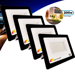 Kit 4 Refletor Led Holofote 200w Ip67 Bivolt Branco Frio