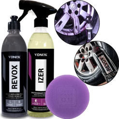 Kit Limpa Rodas Izer 500ml Revox 500ml Selante Pneu Vonixx
