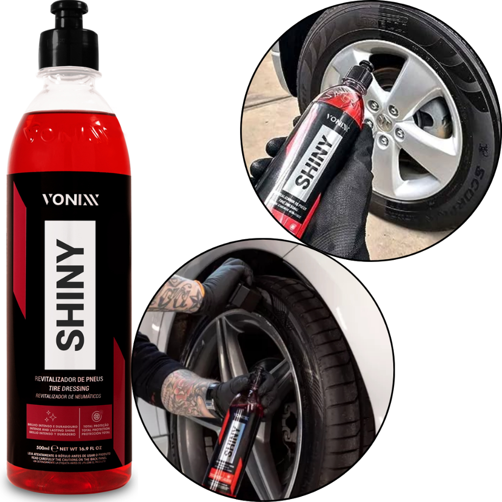 Pneu Pretinho Shiny Brilho Molhado Revitaliza 500ml Vonixx em Oferta na Shopee
