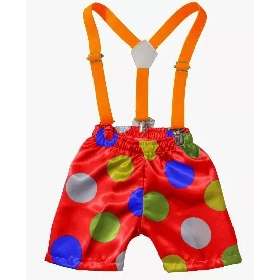 Conjunto Carnaval Shorts E Suspensório Menino Bermuda Palhaço Roupa Bebê Menino Mesversário