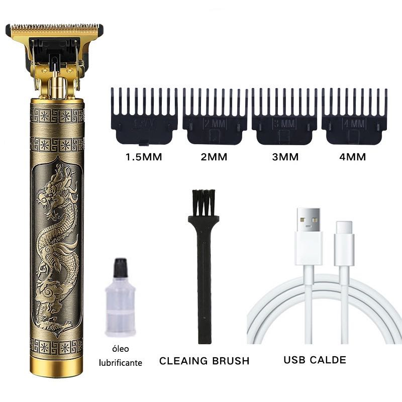 Maquina de Barbear cortar cabelo Aparador Profissional barbeador acabamento Sem Fio Portátil Potente em Oferta na Shopee