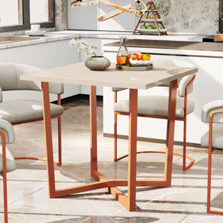 Mesa De Jantar 80x80 4 Lugares Valence Industrial Pés Em Aço Apartamento Compacta em Oferta na Shopee