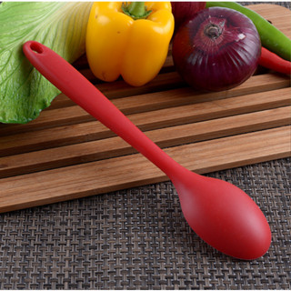 Colher Redonda de Silicone Vermelha  Utensílio De Cozinha 28X6CM Grande Para  Cozinhar Fritar Mexer Aguenta Até 230ºC