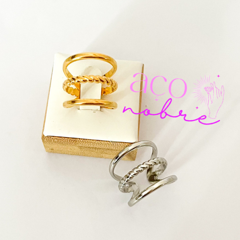 Anel Minimalista Em Aço Inox Anel Elegante Anel Grande 100% Aço Inox Anel Para Mulheres em Oferta na Shopee