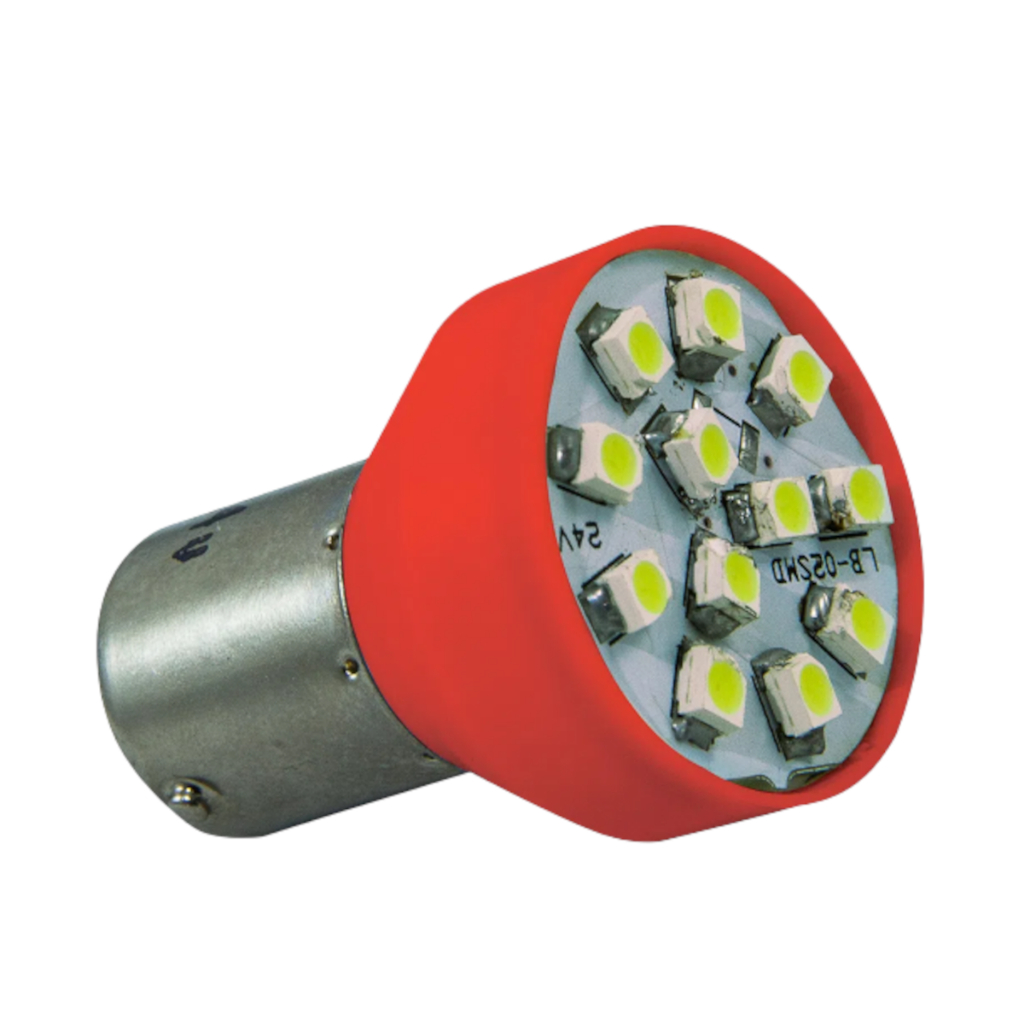 Lâmpada LED 1034 12V 3.5/2W 12 LEDs 2 Polos - Vermelho