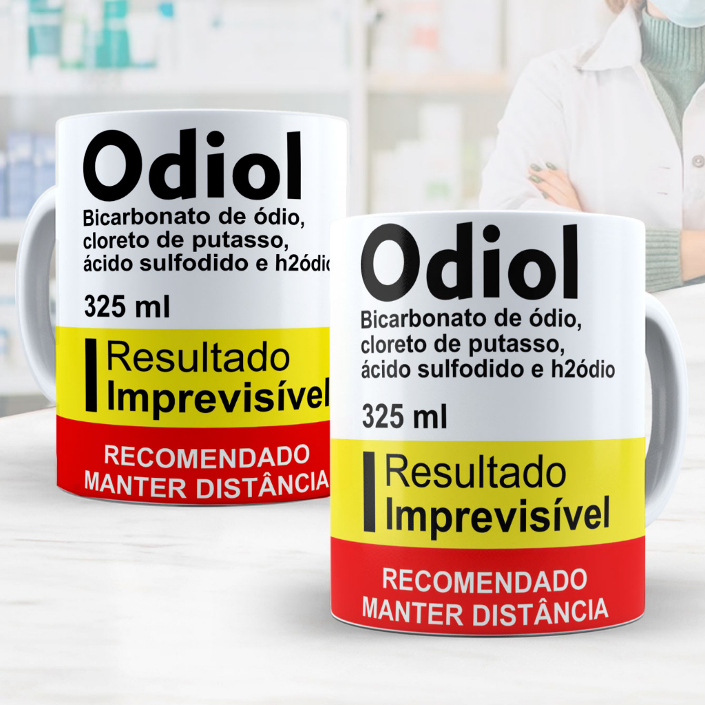 Caneca Remédio Café Odiol Caixa Personalizada  Farmácia Farmaceutica Bula 165