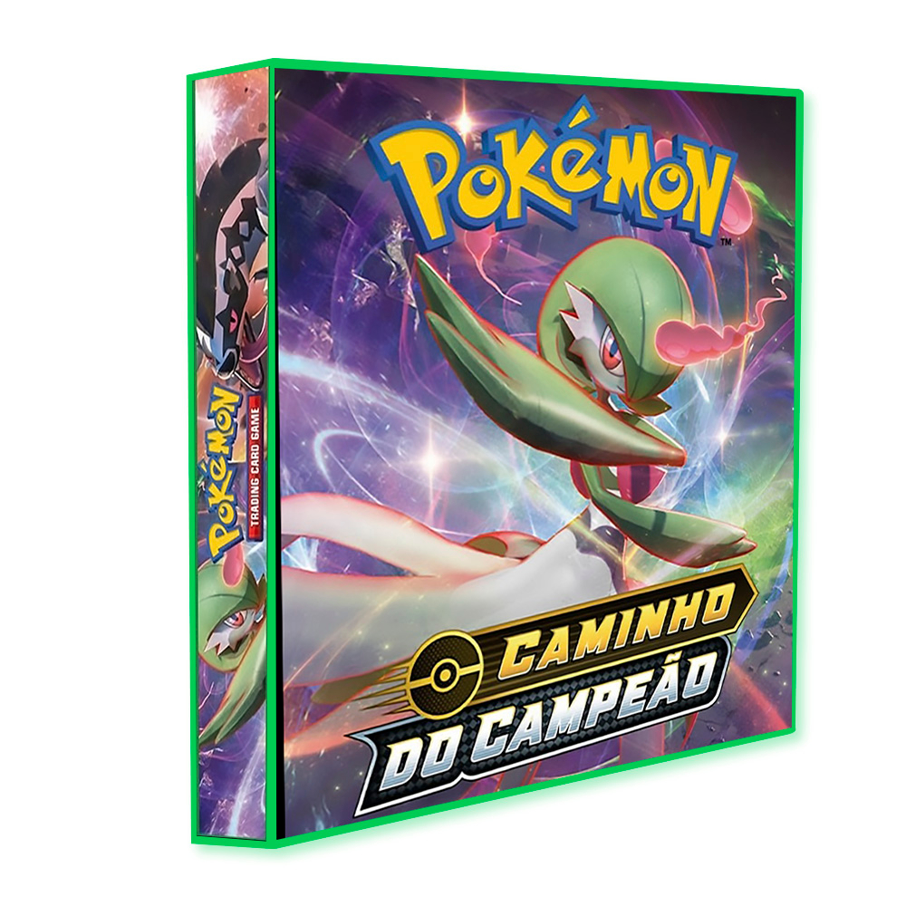 Álbum Pasta Fichário Pokémon Caminho do Campeão Capa Dura Reforçado Para Cards Coleção Cartas TCG