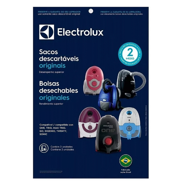 Saco Aspirador De Pó Filtro Electrolux One, Max Trio, Go, Sonic, Ingenio, Twenty 3 unidades Original
