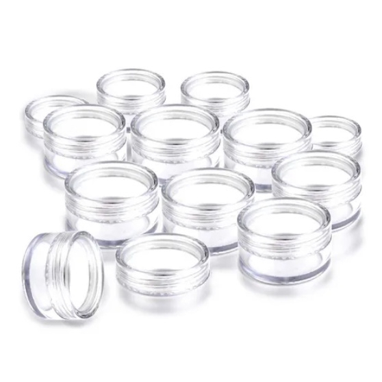 Kit Com 12 Potinhos De Acrílico Transparente 10g Glitter em Oferta na Shopee