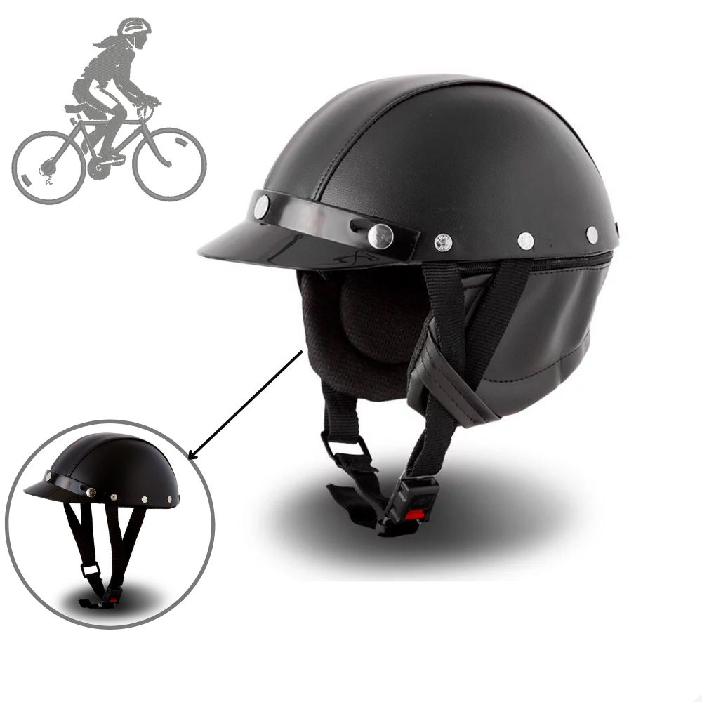 Capacete Coquinho Moto Pro Tork Chopper Custom Couro Harley Bike Ciclismo Aberto em Oferta na Shopee