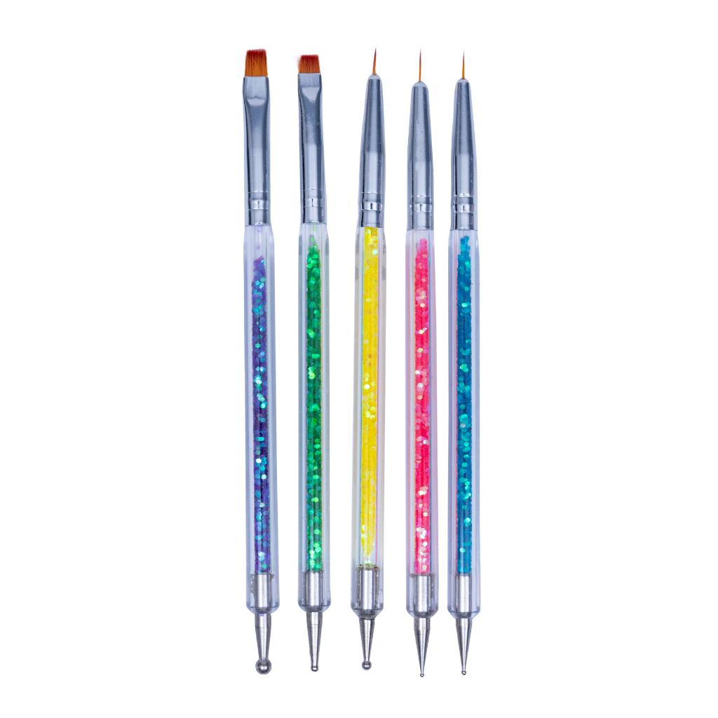 5 Pincéis e Boleadores 2 em 1 Para Design de Unhas em Oferta na Shopee