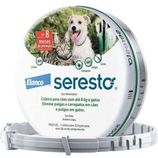 Coleira Elanco Seresto Caes E Gatos Pequenos Até 8kg
