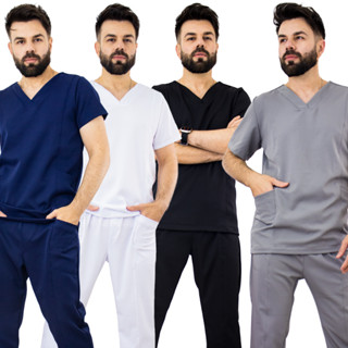 Conjunto Masculino Scrub Várias Cores Pijama Hospitalar Cirúrgico Premium Two Way Medico Dentista Veterinario Estudante Profissional