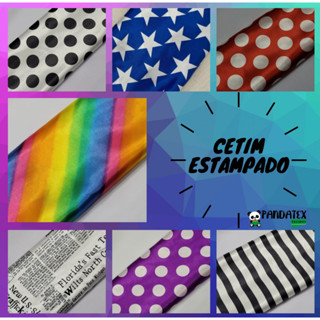 Tecido Cetim Estampado 100% poliéster (Vendas por unidades a partir de 0,50cm x 1,50m de largura)