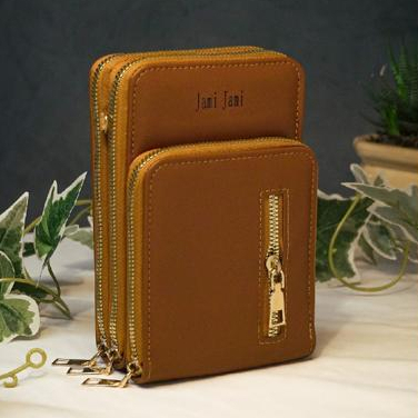 Carteira Bolsa Porta Celular Feminina De Couro Macio Transversal Alça De Ombro De Mão V2422 / V2420 LING