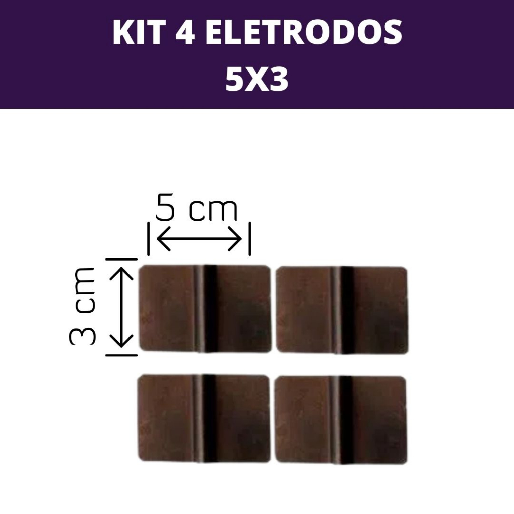 Kit 4 un - Eletrodo de Silicone Condutivo 5x3 - ASX Fisioterapeuticos e Esteticos em Oferta na Shopee