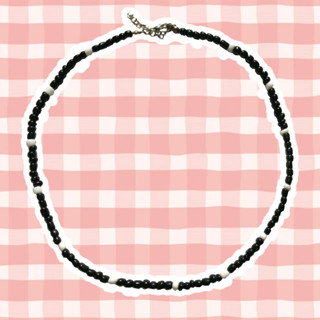 Choker UNISSEX preto e branco de miçanga / colar preto com ponto branco / colar masculino urbano