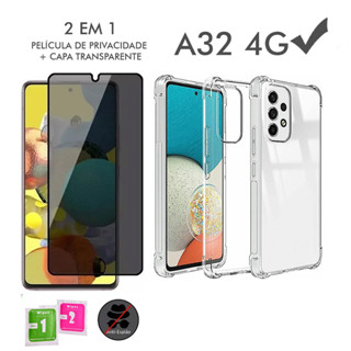 Película Privativa Samsung A32 4G + Case Anti Shock de Proteção