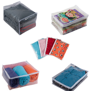Organizador Multiuso Saco Embalagem PP- P-M-G- Extra G Travesseiro-Lençol Com Zíper PVC Transparente em Oferta na Shopee