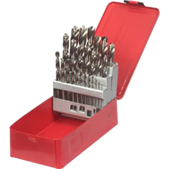 Kit Jogo De Brocas Hss Aço Rapido P/ferro C/25pçs Din338 HSS