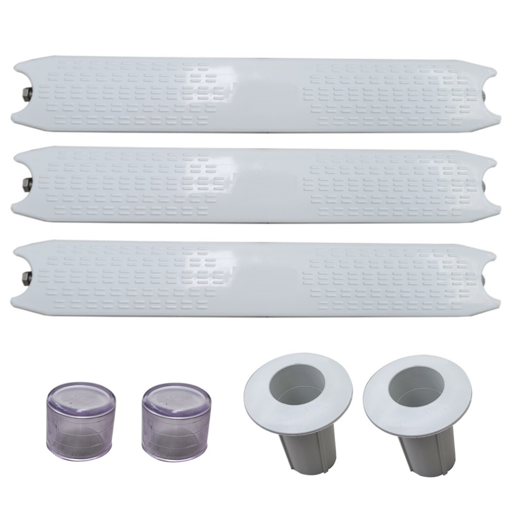 Kit 3 Degraus Em ABS Para Reposição De Escadas Piscinas Inox